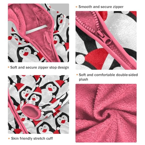 OTVEE Winter Cute Penguins Kids Hoodie Jacket Fall Spring Full Zip Warm Outwear Coat3