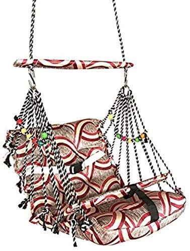 BHADANI SALES Baby Cotton Swing Chair jhula Baby jula Sleeping joola for Kids Baby's Children Folding and Washable 1 to 3 Years with Safety Belt - Multi Color 2