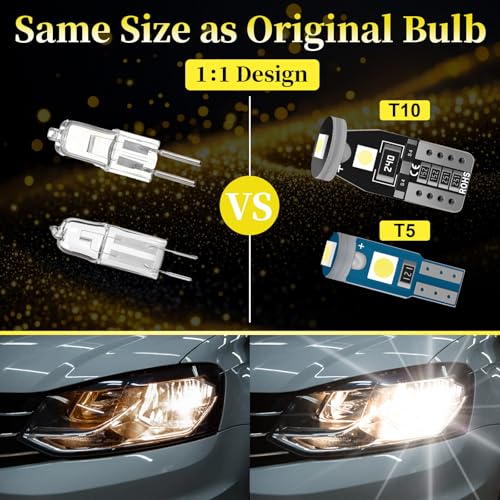 Set de 40 Bombillas LED T5 T10 para Tablero de Auto miniatura 5