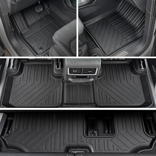 Image of Floor Mats for Volkswagen VW Atlas 2018-2026 7 Seats w /Cargo Mat