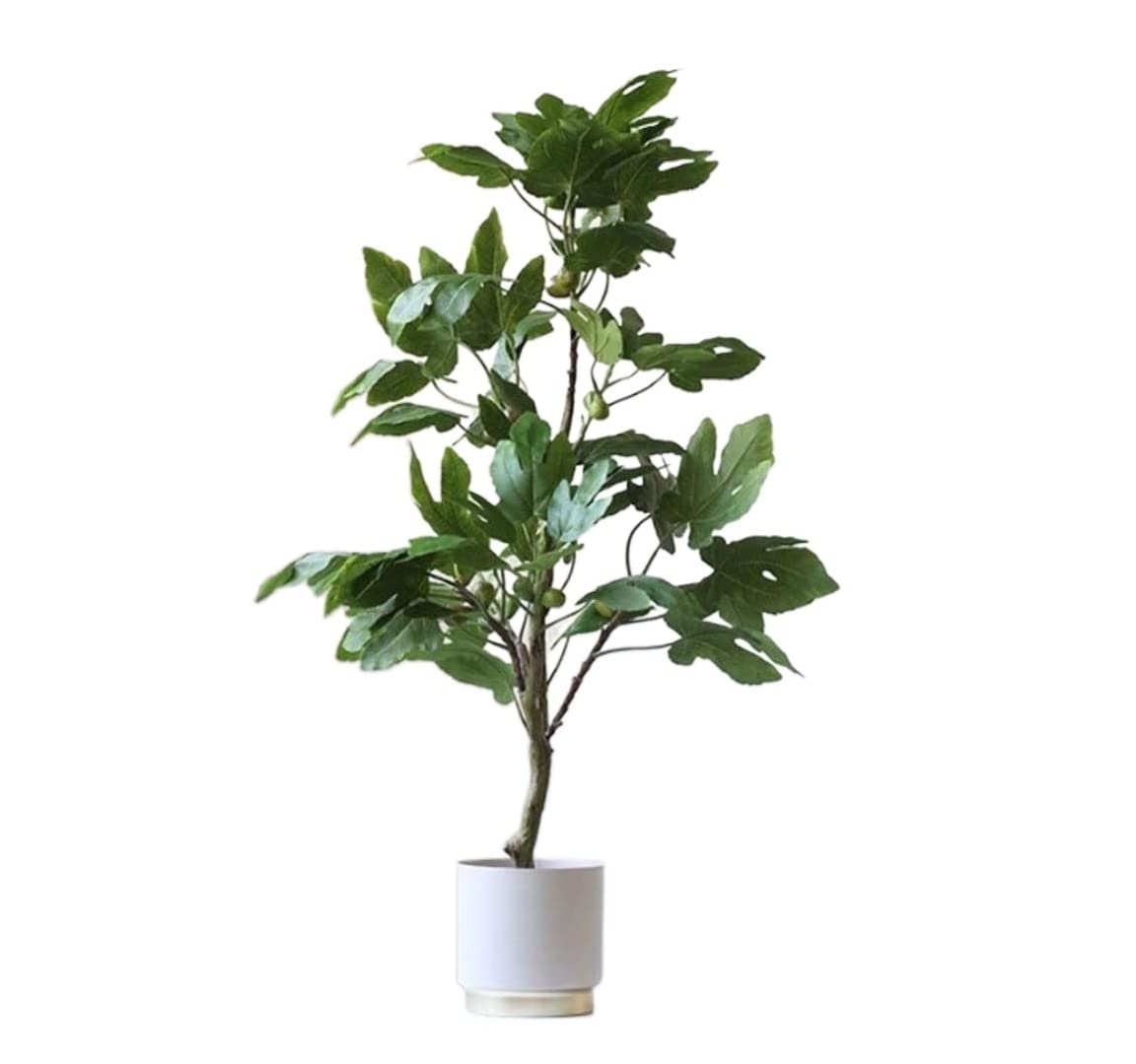 AYCDL Artificial Tree Plants Artificial Trees 4Ft, Artificial Silk Tree For Outdoors Indoors Fake Tree Plant In Pot For Home Office Garden Decor Decoration Artificial,Blue-120c