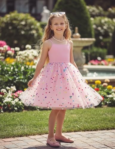 Image of PATPAT Girl's Tulle Dress Tutu Party Birthday Poster Formal Fancy Flower Princess Dresses