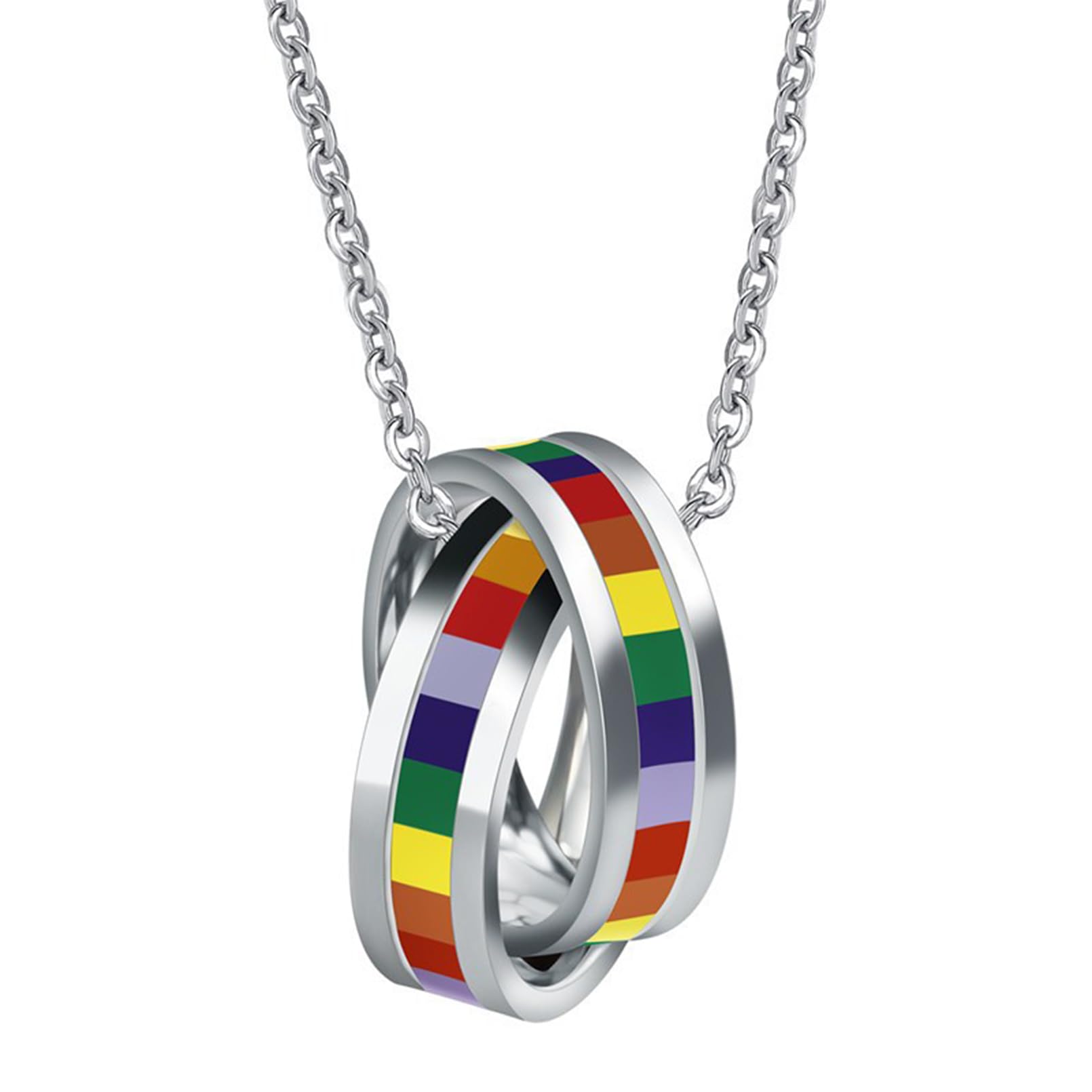 Sponsored Ad – LSxAB Rainbow Couple Rings Pendant Necklace LGBT Pride Gift for Lesbian, Gay