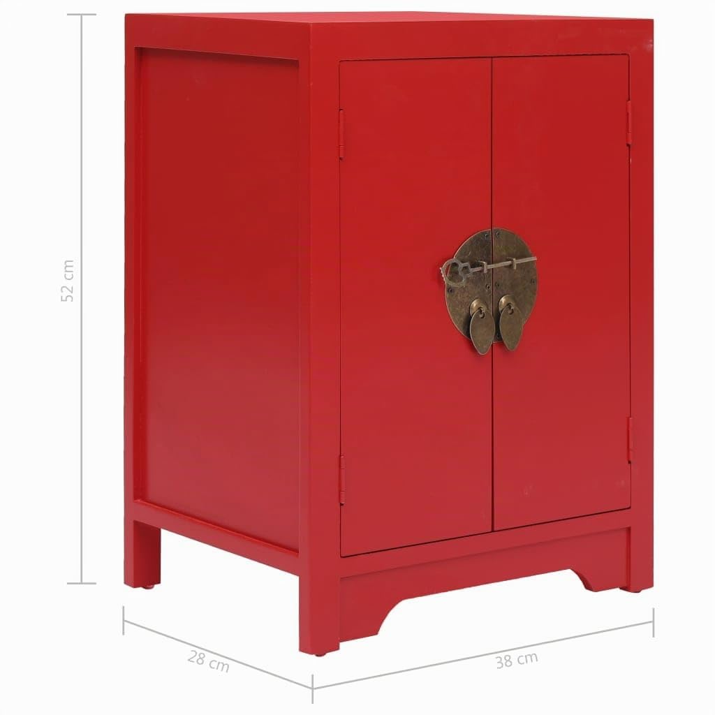 vidaXL Table de Chevet Table de Nuit Armoire de Chevet Bout de Canapé Chambre à Coucher Salon Maison Intérieur Rouge Bois de Paulownia