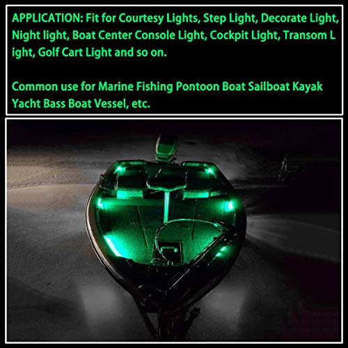 Shangyuan Interior Marine Strip Lights, 6 Led Utility Strips, Marine Led Strip, White Led Courtesy Light, 12V Led Marine Light, Marine Interior Lights, Boat Interior Led Lights, Green, 6Pcs #TOP5