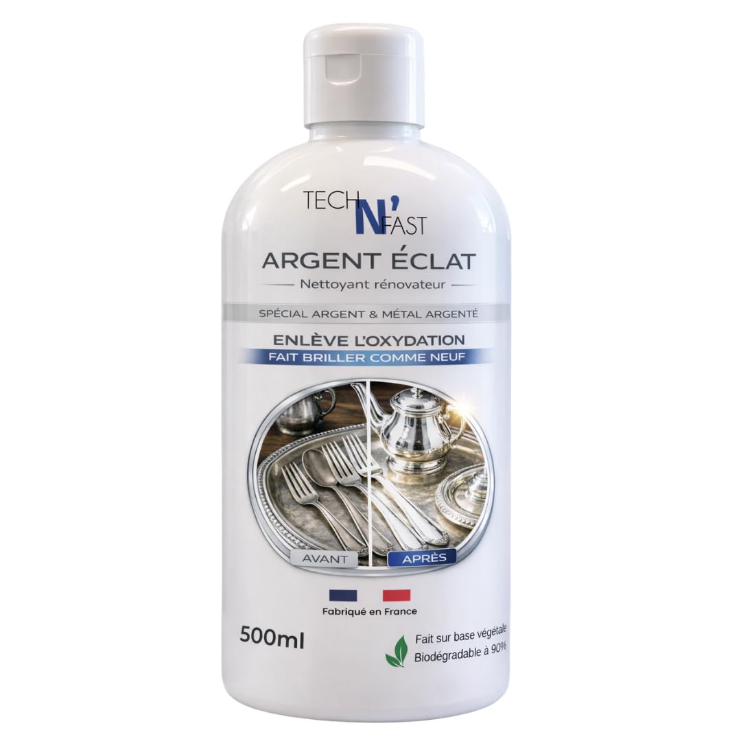 Pâte Nettoyante Argent 500 ml – Nettoyant Argenterie & Métaux Argentés – Anti-​Oxydation Puissant, Brillance Longue Durée – Bijoux, Couverts, Objets Argent