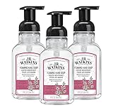 J.R. Watkins Foaming Hand Soap Pump with Dispenser, Moisturizing Foam, Alcohol-Free, Cruelty-Free, Use as Kitchen or Bathroom Soap, Fleurs de Cerisier/Cherry Blossom, 9 fl oz, 3 Pack
