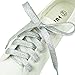 DECKER White Silver Metallic Glitter Flat shoelaces Colorful Fashion 2 pairs pack for Canvas Sneaker Athletic (36 inch (91 cm), Silver)