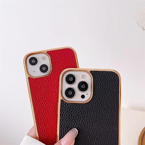 Coque rigide en cuir litchi iPhone 11 12 13 Pro : stop aux rayures