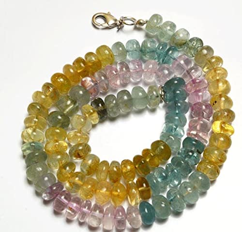 Multi Aquamarine perles rondelles lisses 6mm pour création de bijoux de 45cm