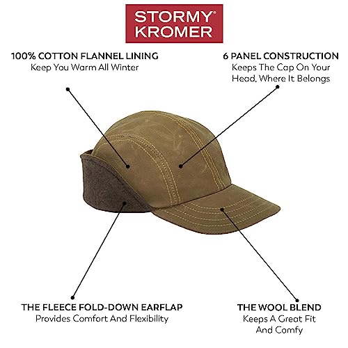 Stormy Kromer The Marsh Cap - Warm Outdoor Hat With Fold Down Earflap & Cotton Flannel Lining Blaze Orange #TOP4