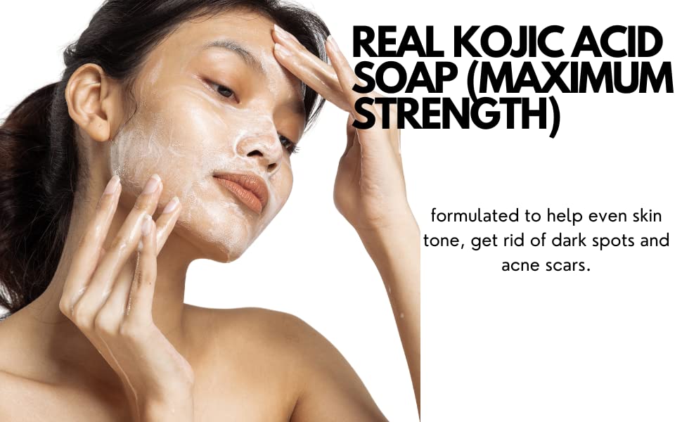 Miniatura 3 de Turmeric and Kojic Acid Skin Brightening Soap All Natural Gentle Cleanser for All Skin Types. Fights Acne, Reduces Dark Spots & Fades Scars. Face &