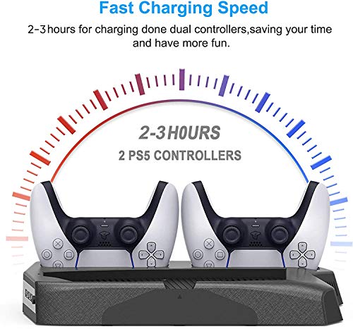 Image of Tobo PS-5 Charging Station Compatible with PlayStation 5 Console, Vertical Stand with Cooling Fan for PS5 and PS5 Digital Edition,PS5 Accessories TD-339GA