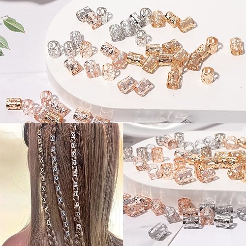 BDSHUNBF 90 Piece Hair Accessories - Jewelry, Cuffs, Rings for Braids & Dreadlocks - Men & Women, gold, silver, 1 unidad (Paquete de 1) - Image 3