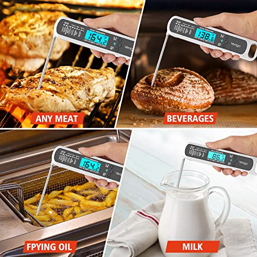 Venigo Digital Meat And Food Thermometer For Cooking And Grilling, Waterproof Instant-Read Cooking Thermometer, Kitchen Probe Thermometer For Baking, Roasting, Smoking, Deep Frying (White) #TOP5