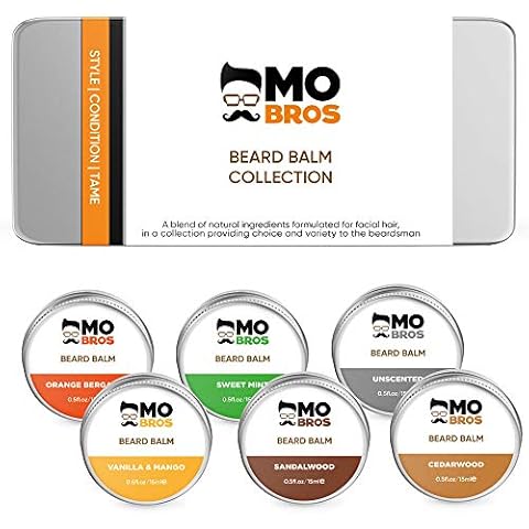 Beard Balm Collection | Perfect Gifts for Men | Ideal Present for Him, Dad, Boyfriend | 6 Luxury Scented Balms in a Set Cover
