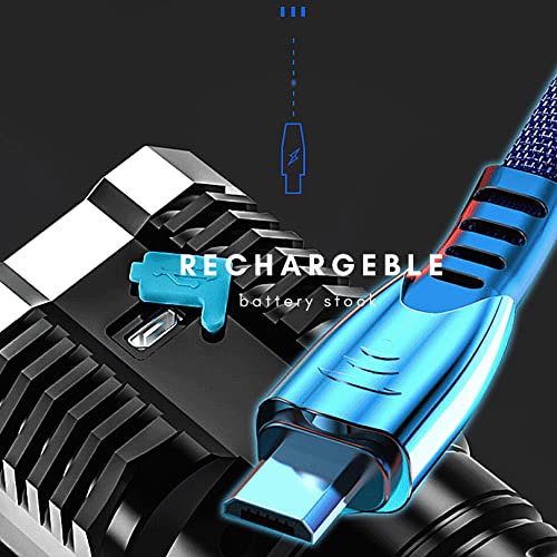 Soutinpro Rechargeable Flashlight – Portable Flashlight With 546 Yards Beam Distance And Rechargeable Battery For 1 To 2 Hours Use Plus Side Lamp For Reading For Camping And Outdoor Portable Light #TOP4