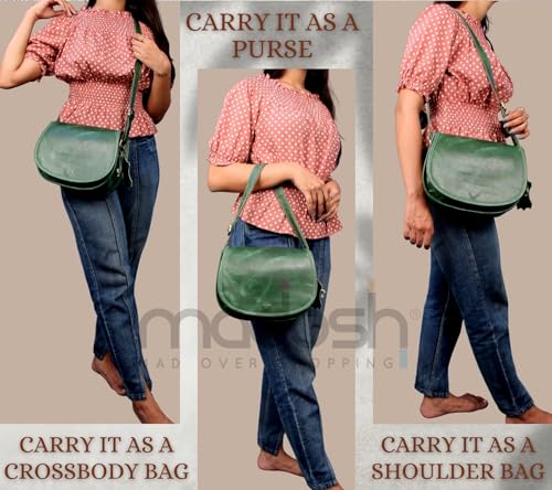 Madosh, Saddle Bag For Women Genuine Leather Crossbody Bag Girls Sling Purse Ladies Cross-Over Small Handbag3