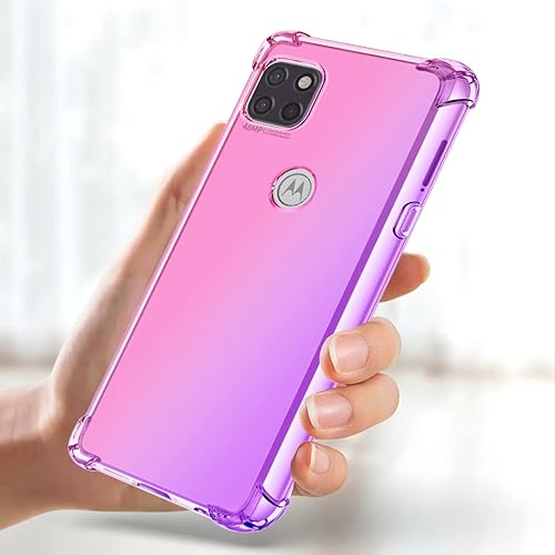 Miniatura 5 de Gufuwo Funda para Moto One 5G AceMoto G 5G 2021 Linda funda para niñas, degradado, delgada, antiarañazos, suave TPU funda protectora a prueba de