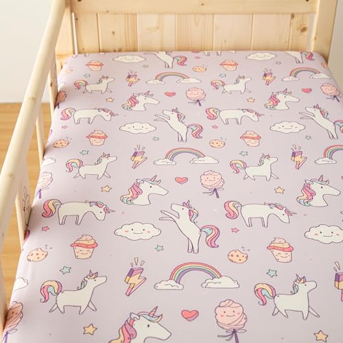 Image of SDIII 2 Pack Unicorn Crib Sheets for Baby Girl 52x28 Stretchy Microfiber Jersey Knit Baby Sheets for Standard Crib and Toddler Mattress
