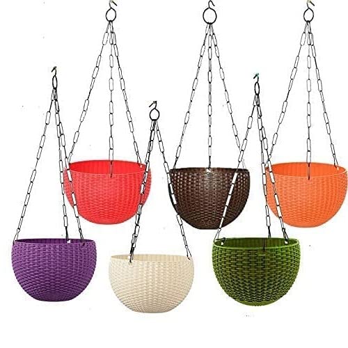 XML Hanging Flowers Pots with Metal Hanging Chain Hanging Planers for
