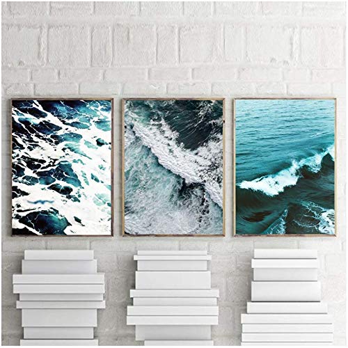 Affiche vague paysage marin pour habiller un mur vide avec une toile d'art moderne 50x70