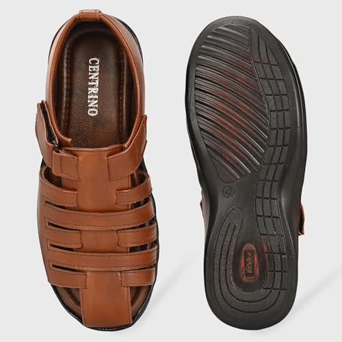 Image of Centrino Sandal for Men | Grip Insole for Stability | Modern Look with Straps | Comfortable Footwear (9780)