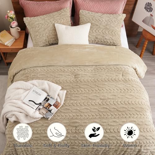 Phf Fluffy Sherpa Fleece Comforter Set King thumb #3