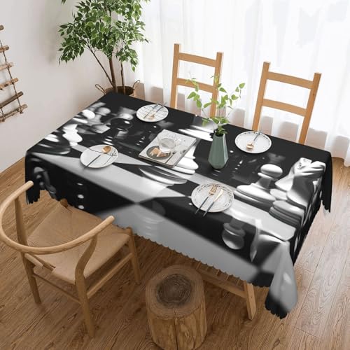 Nappe rectangulaire noire et blanche imperméable anti-déversement lavable 137x183 - 2