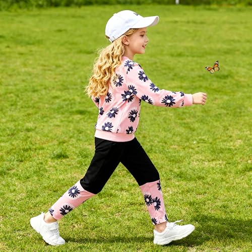 Image of Kids Toddler Girl Clothes Heart Letter Print Long-sleeved round collar top+Letter Print Pants Outfits Set