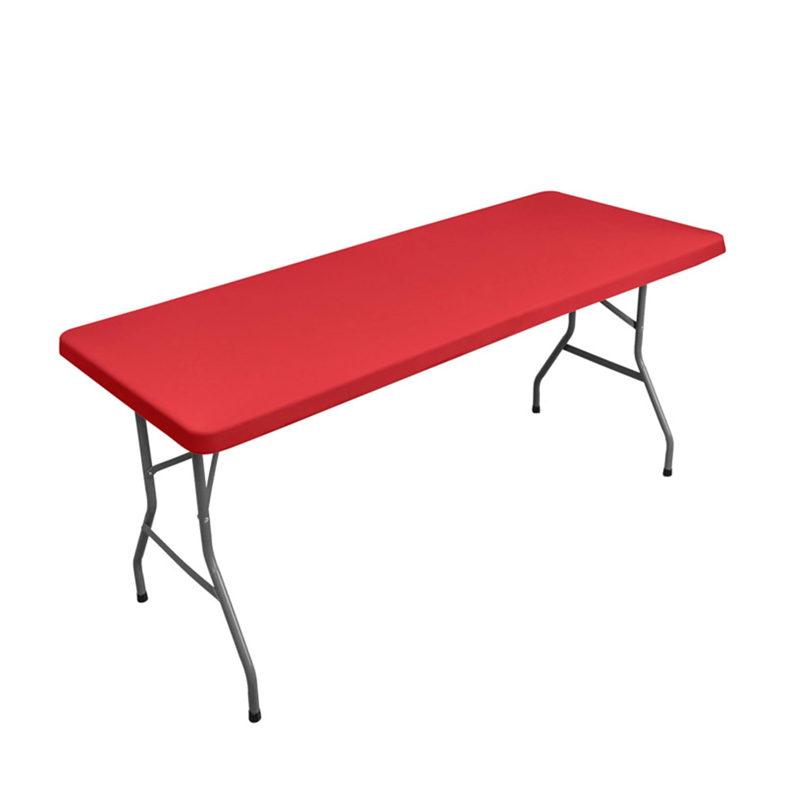 Odot Rectangular Tablecloth, Solid Red, Polyester + Spandex, Table Cover, 95.7 x 29.9 inch, Fitted, Elastic Edged, Banquet, Wedding, Formal Dining, Informal Dining, Picnics, Buffets