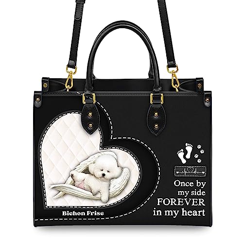Bichon Frise Leather Bag Women Fashion Synthetic Leather Handbags Shoulder Bag For Dog Lover4