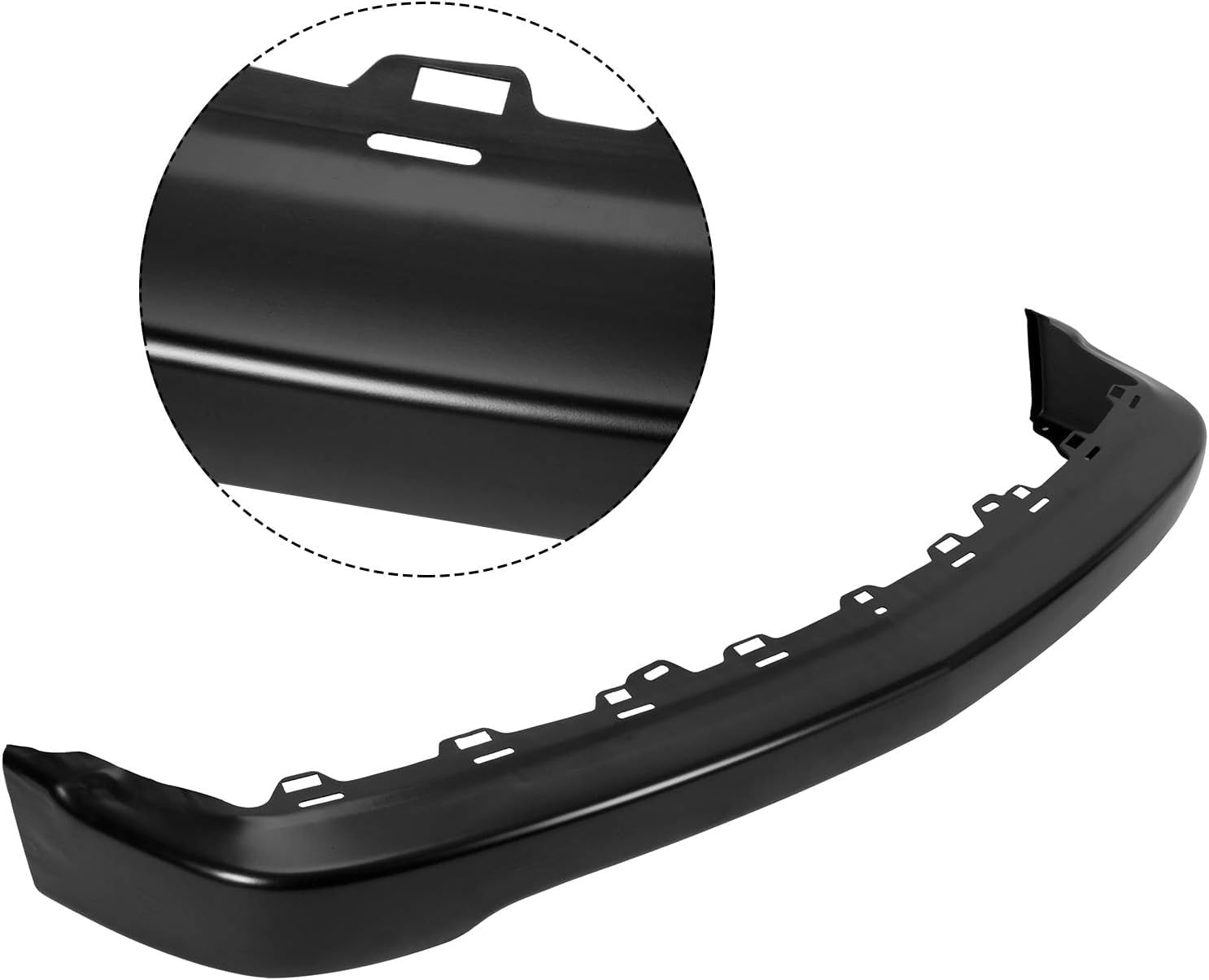 HECASA Front Bumper Face Bar Compatible with 1998-2004 Chevrolet S10 1998-2005 Blazer GM1002367 15007660 Steel Black W/O Molding Holes