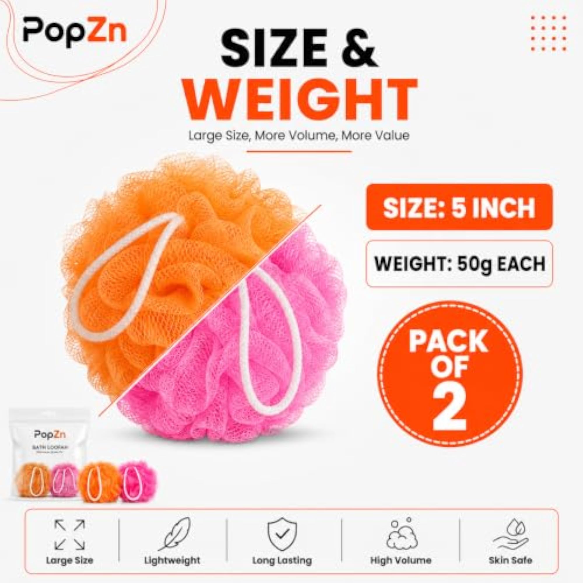 Large Bath Loofah Sponge Scrubber Exfoliator