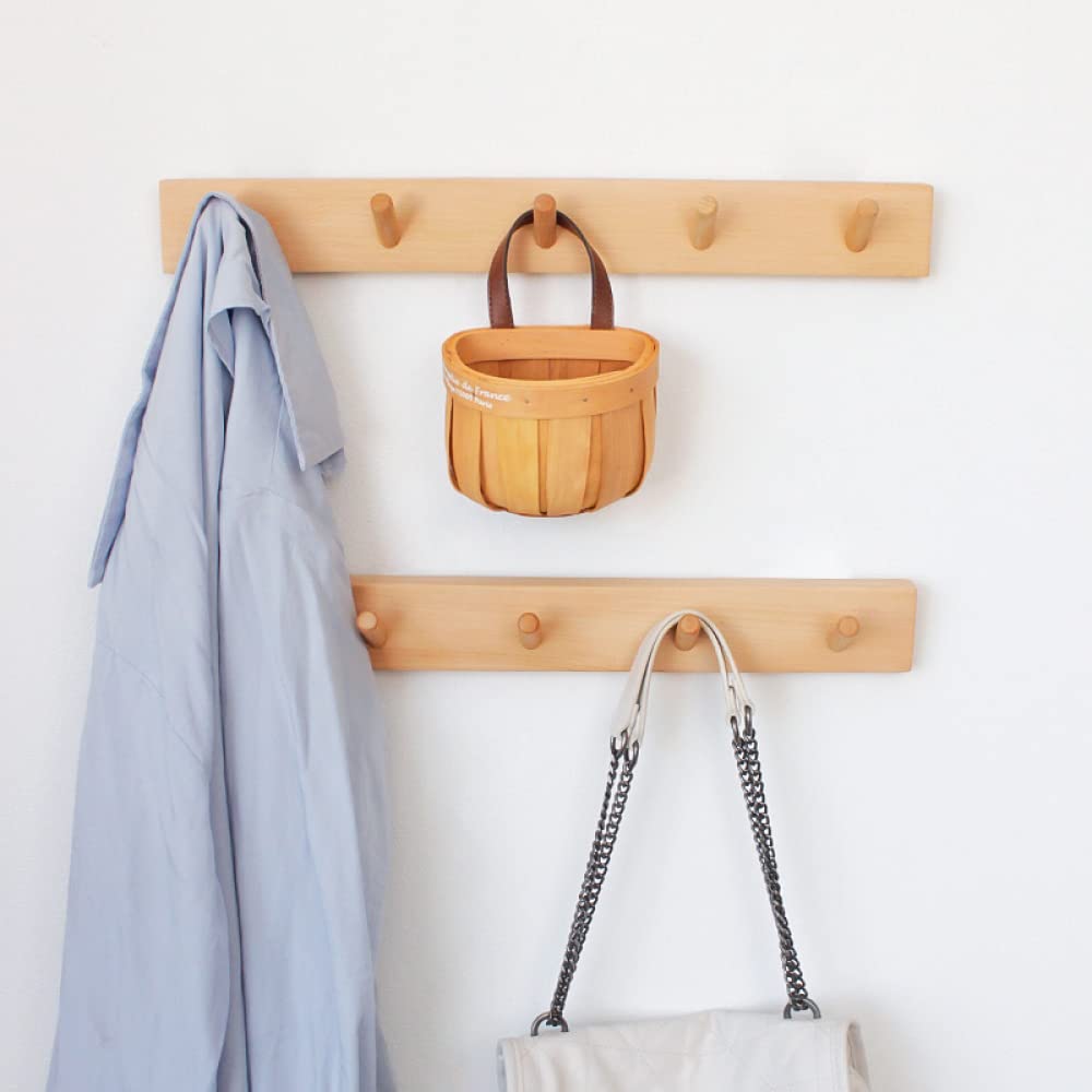 Perchas Modernas de Madera para Entrada para Abrigos y Sombreros | Toallero de Cocina para baño | Adhesivo para Puerta o pared-50cm
