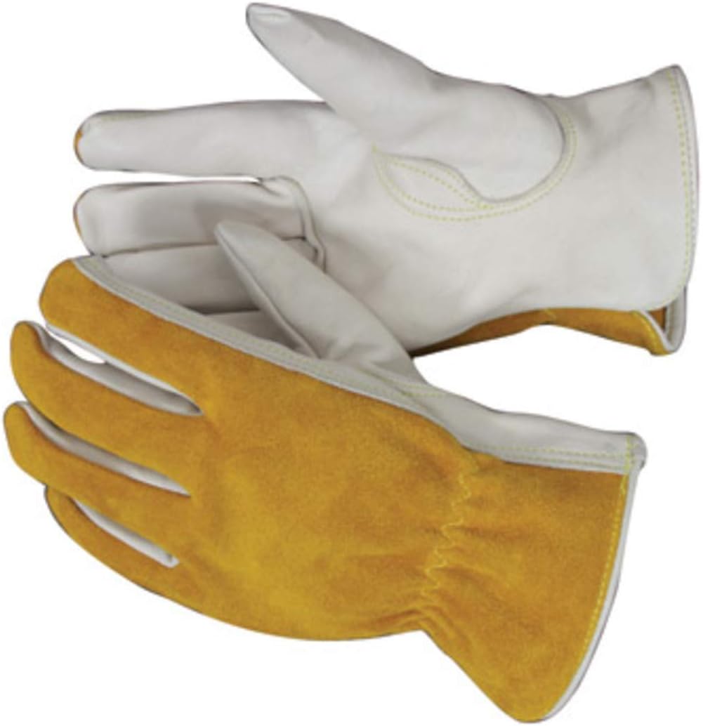 Radnor Medium Premium Grain Split Back Cowhide Unlined Drivers Gloves With Keystone Thumb And Shirred Elastic Back (Carded)