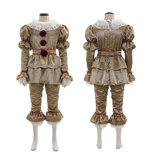 DAIVARNING Pennywise Clown Disfraz Halloween Cosplay Adulto Abrigo con Pantalones Completos Ropa...