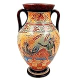 Cerámica, France, Paris, Amphora 26cm, Aquiles con Héctor y Dios Hermes