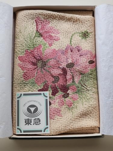 コスモス柄 ミニ風呂敷 絹100 東急百貨店 花柄 コスモス お弁当 ふじみやび 風呂敷