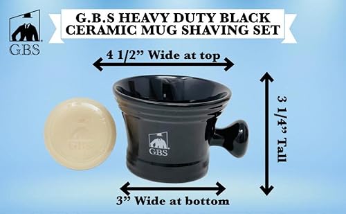G.B.S Heavy Duty Black Ceramic Shaving Bowl