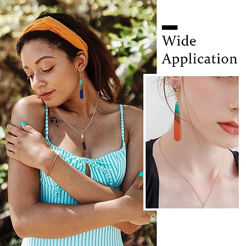 Boutigem 20Pcs Teardrop Resin Wood Charm Long Drop Resin Wood Earring Pendant Natural Wood Dangle Charm for Jewelry Making DIY Crafts - Image 3