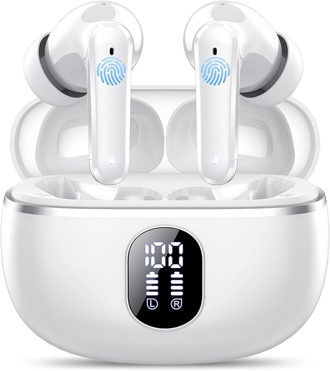 Bluetooth Kopfhörer, In Ear Kopfhörer Kabellos Bluetooth 5.3 mit 50H Tiefer Bass, 2024 Neue Kabellose Kopfhörer Noise Cancelling Earbuds mit 4 ENC Mic, IPX7 Wasserdicht Ohrhörer, Klassisches Mintgrün