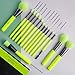 Docolor Makeup Brushes Set 15Pcs Professional Make Up Brushes Premium Gift Synthetic Kabuki Foundation Brush Blending Face Powder Blush Concealers Eye Shadows Professional Makeup Brush Set, Neon Green
