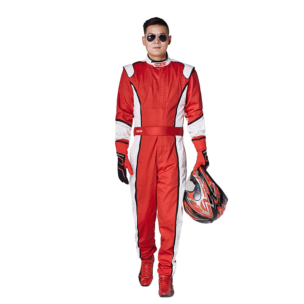 Motorsport racing suit auto race SFI rated one piece comfortable design (Red, X LARGE)
