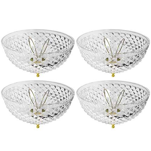 Image of Evelots Clip-On Light Shade for Ceiling Bulb or Lamp - 4 Pack Antique Diamond Cut Acrylic - Easy Install Decorative Lamp & Lighting Cover