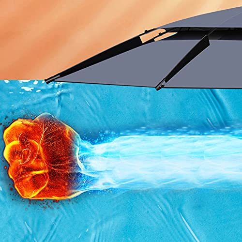 Parasol jardín contra quemaduras solares, paraguas inclinable gris impermeable 5
