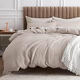 Bedsure Cotton Duvet Cover King - 100% Cotton Waffle Weave Linen Color Duvet Cover, Soft and Breathable King Duvet Cover Set for All Season (King, 104'x90')