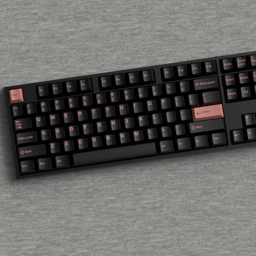 Image of Black Dye-sub Keycaps, 163 Keys Cherry Profile, Double Shot Keycaps Set, Custom Key caps for MX Switches Mechanical Keyboard(Wasabi)