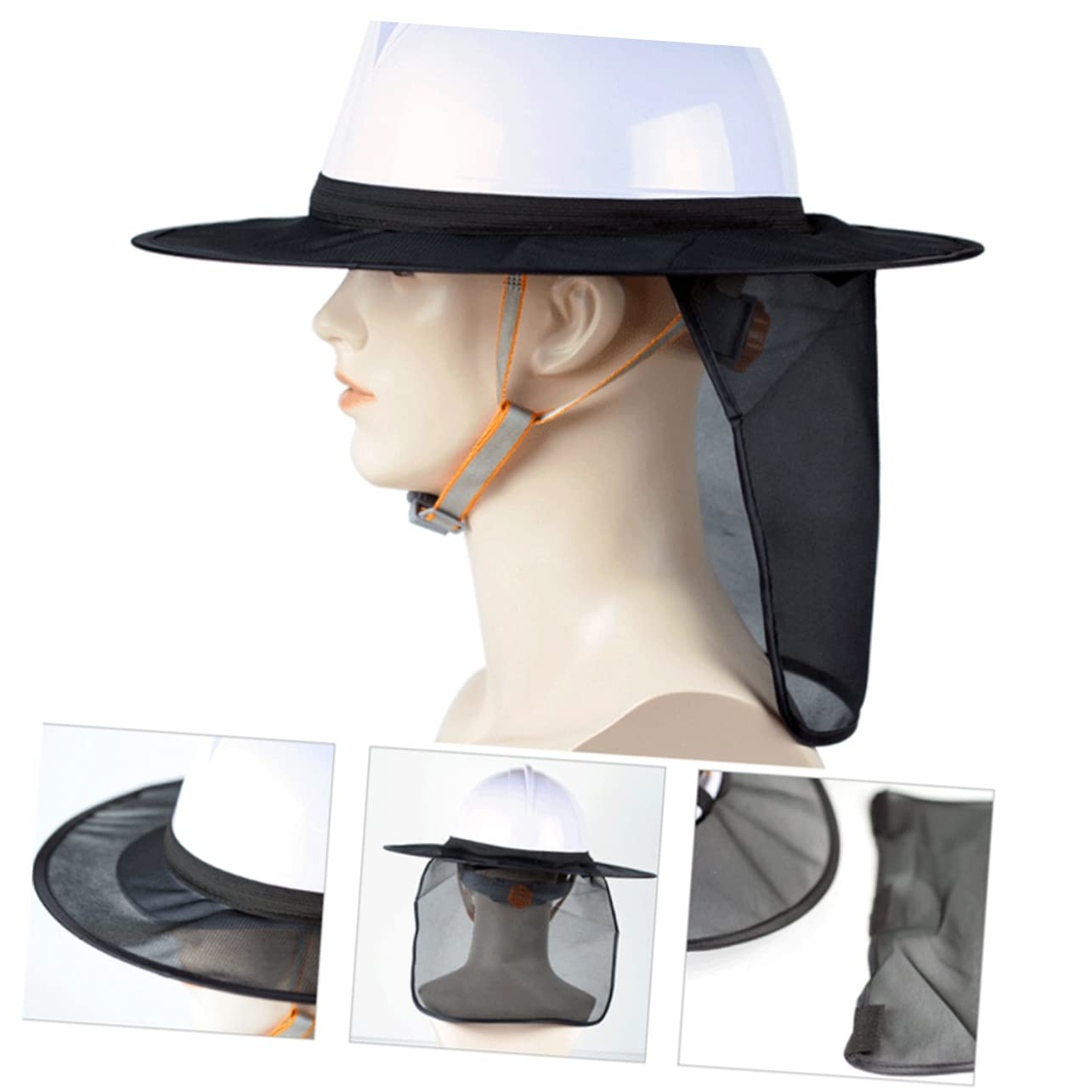 High Visibility Mesh Hat Reflective Sunshade Hard Hat Sun Shade Hard Hat Neck Shade Hard Hat Sunshade Hard Hat Shade Sun Hat Full Brim Shield Helmet Cap Neck Guard