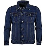Mens Denim Jacket, Vintage Premium Winter Warm Regular Fit Western Classic Style Jackets Vintage Trucker Coat Workwear Stonewash Jean Premium Outfit UK S To XXL, Denim-XL
